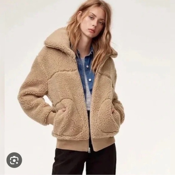 Wilfred Jackets & Blazers - Wilfred Tan Teddy Sherpa Jacket